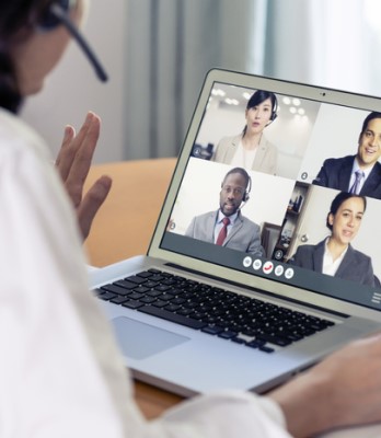 Person on video conference. 